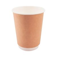 Бумажный стакан 400 мл двухслойный, D – 90 мм, картон, крафт-белый