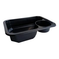 Контейнер под запайку 650[455+195] мл, 2-секц. 187х137х45 мм, черн., ПП, 50 шт/упак "ПолиЭр" 400 шт/кор РОССИЯ К-187х137х45 ПРУ 30/70 черн