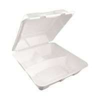 Ланч-бокс 3-секц. 230х228х85 мм, бел., сах.тростник, 50 шт/упак "GREEN MYSTERY" 200 шт/кор КИТАЙ TM-B106