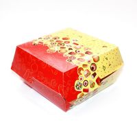 Картонная коробка для бургера, с печатью, 110х110х60 мм, Рог изобилия