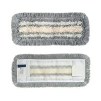 Моп плоский 400х130 мм, ухо+карман, бел., микрофибра+х/б "HQ Profiline" 30 шт/кор КИТАЙ 77008