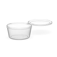 Соусник 50 мл, d63хh32 мм, неразъем. крышка, прозр., ПП, 80 шт/упак "Перинт" 1 040 шт/кор РОССИЯ конт. соусн. 50 верх. закрытие
