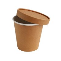 Картонный контейнер под суп, 350 мл, D - 95 мм, h - 84 мм, крафт картон, Uni