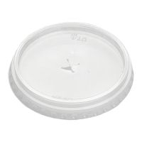 Крышка для стакана d95 мм плоская с отверстием, прозр., ПЭТ, 100 шт/упак "Veggo" 800 шт/кор РОССИЯ 01-20-01-0295-1