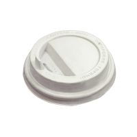 Крышка для стаканов, для холодных, горячих, d 73 мм, белая, полистирол