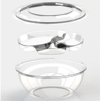 Контейнер 1300 мл 1-секц. d203хh85 мм, без крышки, прозр., ПС, 400 шт/кор "Kado-Prim" 400 шт/упак РОССИЯ КД-107 Д прозр.