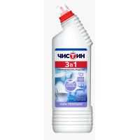 Средство для очистки сантехники "Чистин" Универсал с хлором 3 в 1, изогнутое горло, 750 мл 14 шт/кор РОССИЯ 24538