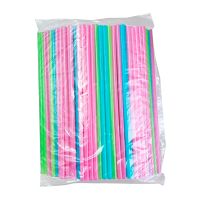 Трубочки для коктейлей 210 мм, d7 мм, цвет в ассорт., пласт. прямые, 250 шт/упак 28 упак/кор БЕЛАРУСЬ