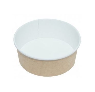 Контейнер 750 мл, d150хh60 мм, без окна, без крышки, крафт-бел., карт., 50 шт/упак 300 шт/кор РОССИЯ 750003