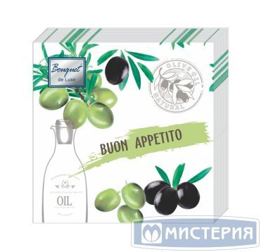 Салфетки 240х240 мм 3-сл., диз. "Приятного аппетита", разноцв., бум., 25 шт/упак "Bouquet" 15 упак/кор РОССИЯ 37175