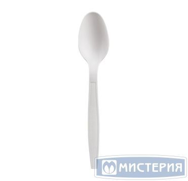 Ложка одноразовая GREEN MYSTERY 170 мм, белая, кукурузный крахмал, 50 штук в упаковке, 1000 штук в коробке