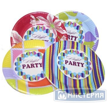 Тарелка d 180мм, дизайн, цвет в ассортименте