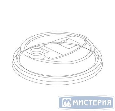Крышка для стакана d90 мм с питейником тип Е, прозр., ПП, 800 шт/кор 800 шт/упак РОССИЯ 3014П