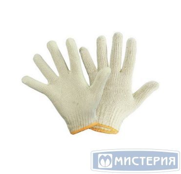 Перчатки нитяные, 4 нит., 10 кл., бел., Х/Б, 10 пар/упак 500 пар/кор РОССИЯ