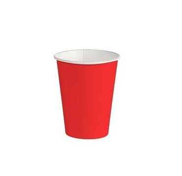 Стакан бумажный 250 мл 1 сл., d80 мм, красн., карт., 50 шт/упак 1 500 шт/кор РОССИЯ -
