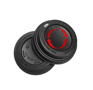 Крышка для стакана d90 мм с боковым отверстием, черн., ПС, 50 шт/упак 500 шт/кор РОССИЯ 42103/42107