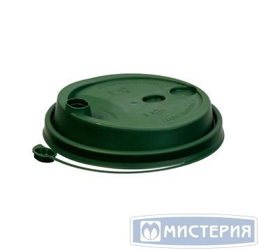 Крышка для стакана d80 мм с пробивным слотом и заглушкой, зел., ПП, 50 шт/упак 1 000 шт/кор РОССИЯ 3002М/Т-З