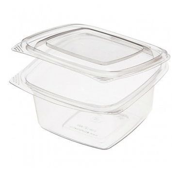 Контейнер 1000 мл 1-секц. 168х168х76 мм, неразъем.крышка, прозр., ПЭТ, 200 шт/кор "Протэк" 200 шт/упак РОССИЯ ПР-СК-РГ-1000