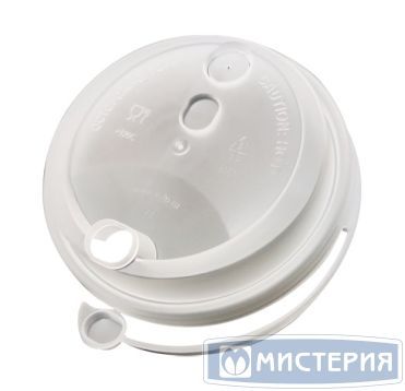 Крышка для стакана d80 мм с пробивным слотом и заглушкой, прозр., ПП, 50 шт/упак 1 000 шт/кор РОССИЯ 3002М/П