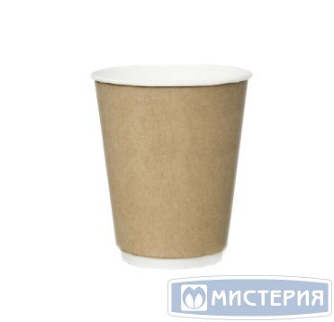 Стакан бумажный 250 мл 2 сл., d80 мм, крафт-бел., карт., 25 шт/упак 750 шт/кор РОССИЯ