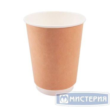 Бумажный стакан 400 мл двухслойный, D – 90 мм, картон, крафт-белый