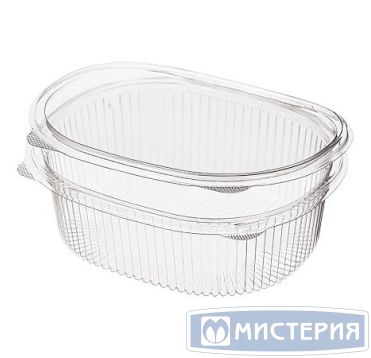 Контейнер 750 мл 1-секц., овал 175х149х62 мм, неразъем.крышка, прозр., ОПС, 285 шт/кор "Комус" 285 шт/упак РОССИЯ РКС-750/11 (ОП) (ТТ)