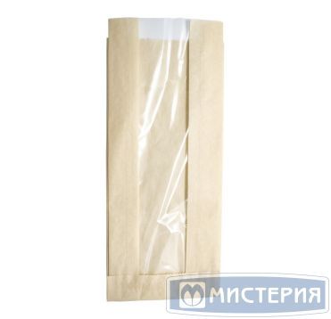 Пакет пищевой [100+50]х640 мм без руч., с окном, крафт, бум., 1000 шт/кор 1 000 шт/упак РОССИЯ 003-100015-001