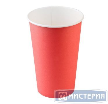 Стакан для холодного и горячего, 0.4л, красный, картон