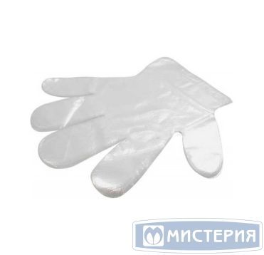 Перчатки одноразовые, размер L, 6 мкм, прозр., ПЭ, 50 пар/упак 100 упак/кор РОССИЯ