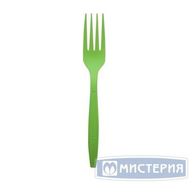 Вилка одноразовая 180 мм, зел., кукурузный крахмал, 50 шт/упак 1 000 шт/кор РОССИЯ 4042зел