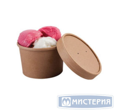 Супница 230 мл, d75хh60 мм, крышка в компл., крафт, карт., 25 шт/упак "OSQ" Eco Soup 8C 250 шт/кор КИТАЙ ECO SOUP 8C