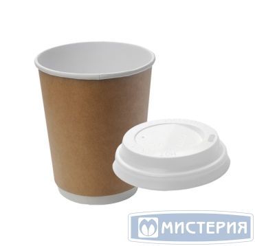 Стакан бумажный 250 мл для холодных и горячих напитков, крафт, картон, 6 шт/упак