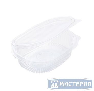 Контейнер 350 мл 1-секц., овал 158,3х129х41,5 мм, неразъем.крышка, прозр., ПЭТ, 700 шт/кор "Upax-Unity" 700 шт/упак РОССИЯ КС Кр-350
