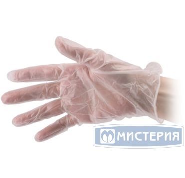 Перчатки виниловые, р-р S, неопудрен., прозр., 50 пар/упак 10 упак/кор КИТАЙ