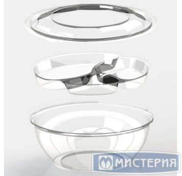 Крышка к контейнеру d203хh50 мм, прозр., ОПС, 400 шт/кор "Kado-Prim" 400 шт/упак РОССИЯ КД-107 К