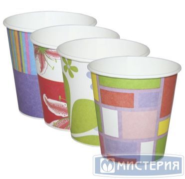 Стакан для холодного, горячего, объем 0.21л, дизайн в ассортименте