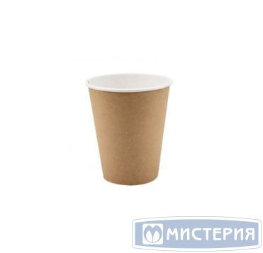 Стакан бумажный 250 мл 1 сл., d80 мм, крафт-бел., карт., 50 шт/упак 1 500 шт/кор РОССИЯ