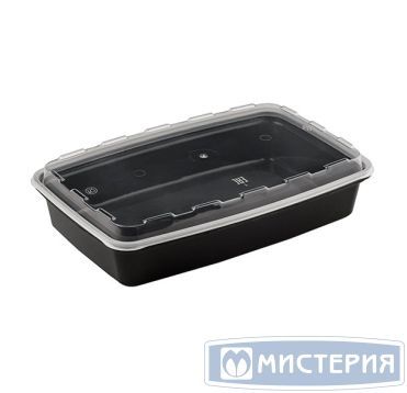 Контейнер 1300 мл 1-секц. 250х168х50 мм, крышка в компл., черн., ПП, 100 шт/кор "Aerosnab" 100 шт/упак РОССИЯ 1267Ч