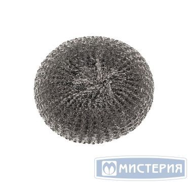 Губка металлическая для посуды d85хh30 мм, 40 гр, нерж., 1 шт/упак "Textop" 120 упак/кор РОССИЯ Т012