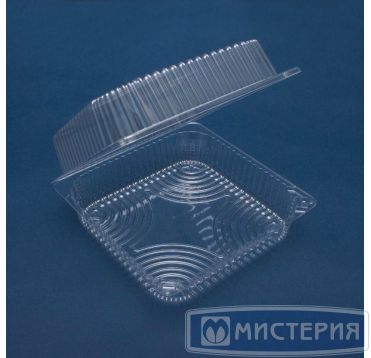 Упаковка для кондит. изделий 2450 мл, 1-секц. 195х195х82[180х180х80] мм, неразъем.крышка, прозр., ПС, 450 шт/кор "Инлайн-Р" 450 шт/упак РОССИЯ SL-50
