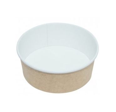 Контейнер 750 мл, d150хh60 мм, без окна, без крышки, крафт-бел., карт., 50 шт/упак 300 шт/кор РОССИЯ 750003