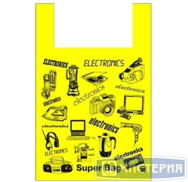 Пакет "майка" 43+20х64 (23) "ЭЛЕКТРОНИКА" желтый