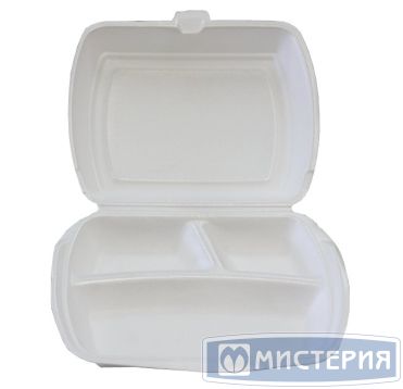Ланчбокс 3-секции внешн.250х207х61мм, внутр. 247х180х57 мм, белый