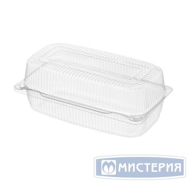Упаковка для кондит. изделий 2000 мл, 1-секц. 230х129х89[204х97х82] мм, неразъем.крышка, прозр., ОПС, 300 шт/кор "Комус" 300 шт/упак РОССИЯ Рк-35 (Р) (СП)