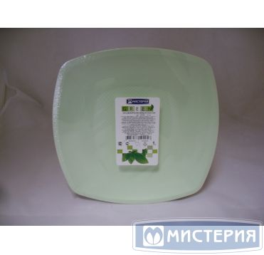 Тарелка квадратн.ЭКО, 230мм, плоск., салат., ПП