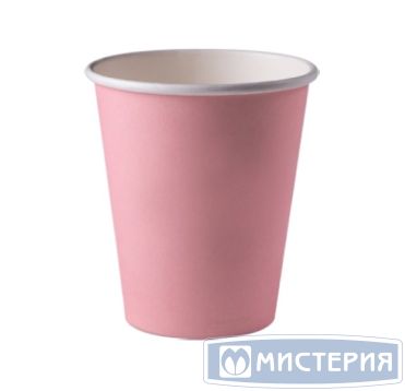 Стакан бумажный 250 мл 1 сл., d80 мм, роз., карт., 50 шт/упак 1 000 шт/кор РОССИЯ -