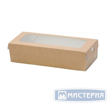Контейнер 500 мл, 170х70х40 мм, с окном, неразъем.крышка, крафт-бел., карт., 50 шт/кор "OSQ" Eco Case 50 шт/упак РОССИЯ ECO CASE 500