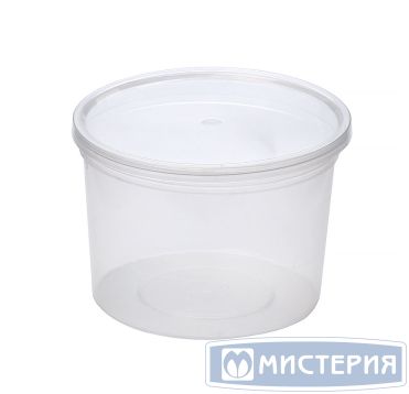 Контейнер для пресервов/мёда 500мл d=110 мм, h=75 мм, "баночка" полупрозрачный, ПП