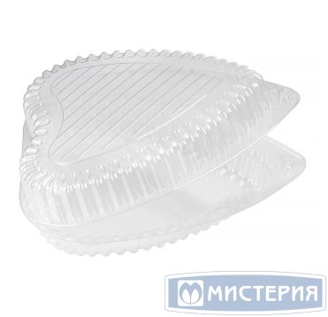 Упаковка для торта [неразъем.] форма "Сердце" 207х178х56[165х150х52] мм, прозр., ОПС, 250 шт/кор "Комус" 250 шт/упак РОССИЯ ТС-175Д