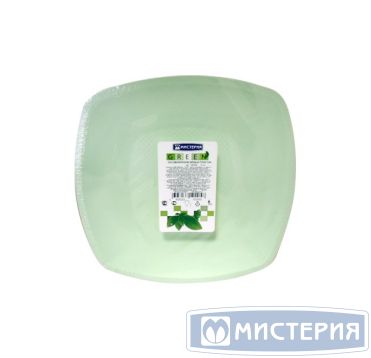 Тарелка квадратн.ЭКО, 230мм, плоск., салат., ПП